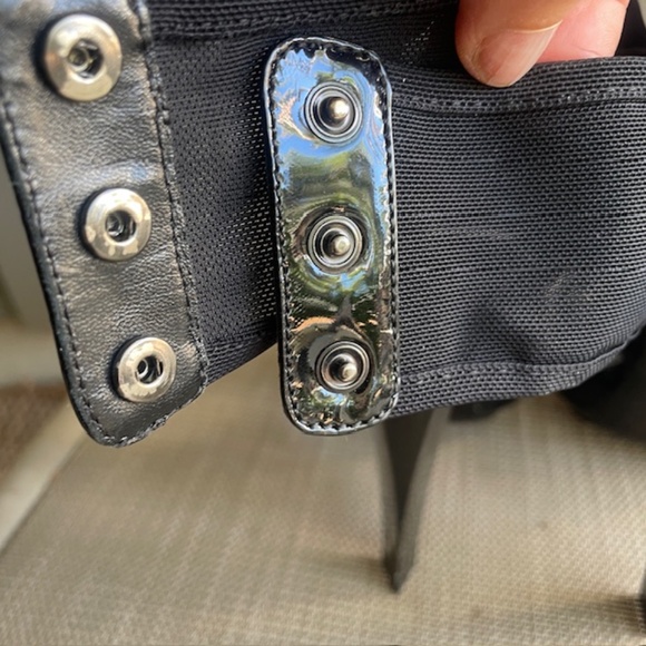 Burberry Black Ankle Wrap Heels Mesh EUC - Picture 8 of 13